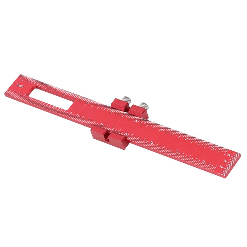 8 Inch Aluminum Alloy Woodworking Ruler Adjustable Sliding Marking Tool with Locking Dual Scale - Image 4